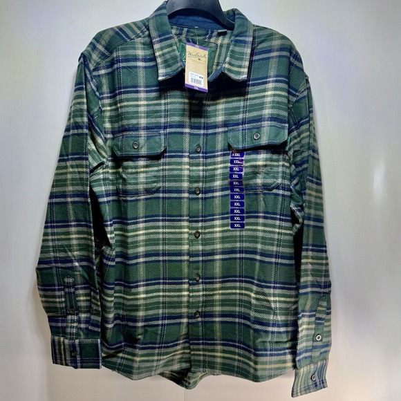 Woolrich Other - Woolrich Shirt Men XXL Green Plaid Brawny Flannel Long Sleeves Thick Shacket NWT